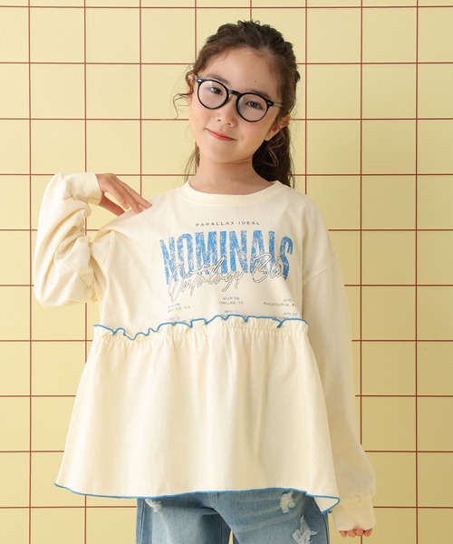 LEPSIM（レプシィム）の「【KIDS】配色フリルロゴプリント　593192（Tシャツ/カットソー・キッズ・ライトパープル/アイボリー/チャコールグレー・130/120/140）」の16枚目の写真