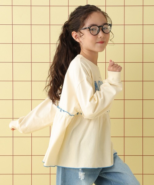 LEPSIM（レプシィム）の「【KIDS】配色フリルロゴプリント　593192（Tシャツ/カットソー・キッズ・ライトパープル/アイボリー/チャコールグレー・130/120/140）」の18枚目の写真