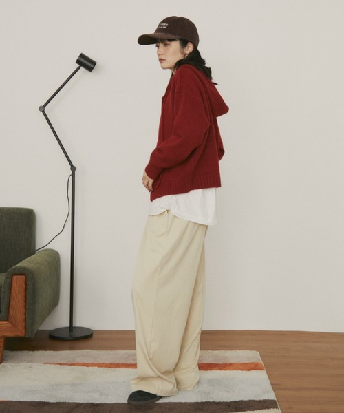 MERLOT（メルロー）の「【ウエストゴム】ツイルタッチイージーワイドパンツ（その他パンツ・レディース・ブラウン/ベージュ/ネイビー・FREE）」の20枚目の写真