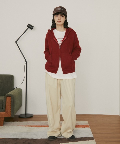 MERLOT（メルロー）の「【ウエストゴム】ツイルタッチイージーワイドパンツ（その他パンツ・レディース・ブラウン/ベージュ/ネイビー・FREE）」の19枚目の写真