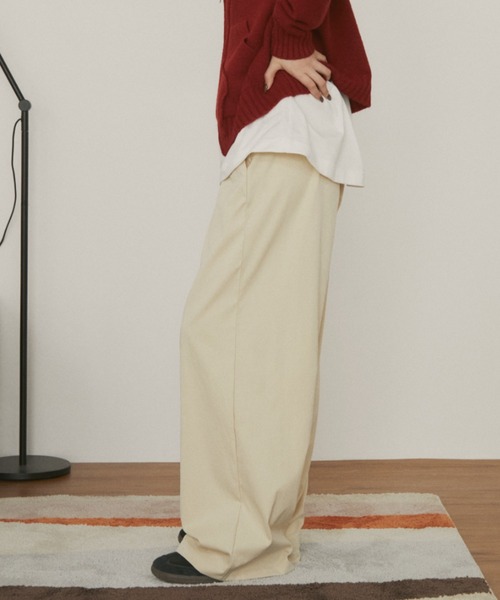 MERLOT（メルロー）の「【ウエストゴム】ツイルタッチイージーワイドパンツ（その他パンツ・レディース・ブラウン/ベージュ/ネイビー・FREE）」の22枚目の写真
