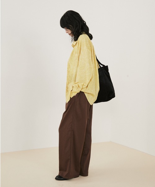 MERLOT（メルロー）の「【ウエストゴム】ツイルタッチイージーワイドパンツ（その他パンツ・レディース・ブラウン/ベージュ/ネイビー・FREE）」の19枚目の写真