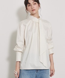 qualite | 【ボウタイ取り外し可能】タフタボウタイブラウス/秋服/冬服/オフィスカジュアル/オケージョン/2次会(シャツ/ブラウス)