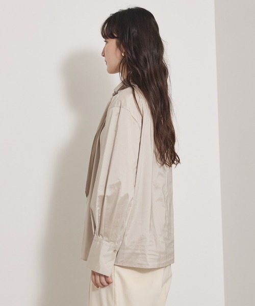 qualite（カリテ）の「【ボウタイ取り外し可能】タフタボウタイブラウス/秋服/冬服/オフィスカジュアル/オケージョン/2次会（シャツ/ブラウス・レディース・オフホワイト/ブラック/ベージュ・フリー）」の15枚目の写真