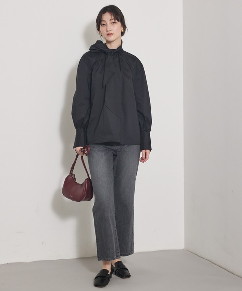 qualite（カリテ）の「【ボウタイ取り外し可能】タフタボウタイブラウス/秋服/冬服/オフィスカジュアル/オケージョン/2次会（シャツ/ブラウス・レディース・オフホワイト/ブラック/ベージュ・フリー）」の11枚目の写真