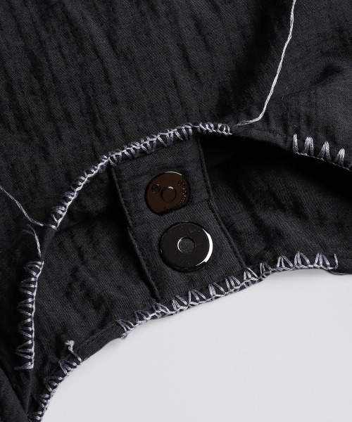 BALLAST ARK（バラストアーク）の「BALLAST ARK / バラストアーク：Oval Embroid Bag：BA12-BG01[AST]（トートバッグ・メンズ・ブラック×イエロー/ブラック×ホワイト/ブラック系その他/ブラック×パープル・FREE）」の14枚目の写真