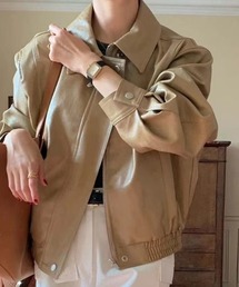 YUGA_YGMC Synthetic leather rider's jacket