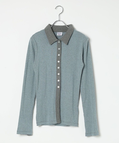 MILLER（ミラー）の「【MILLER(ミラー)】Prib Cardigan（Tシャツ/カットソー・レディース・スカイブルー/ブラック/ライトオリーブ・FREE）」の3枚目の写真