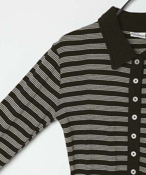 MILLER（ミラー）の「【MILLER(ミラー)】Prib Cardigan（Tシャツ/カットソー・レディース・スカイブルー/ブラック/ライトオリーブ・FREE）」の6枚目の写真