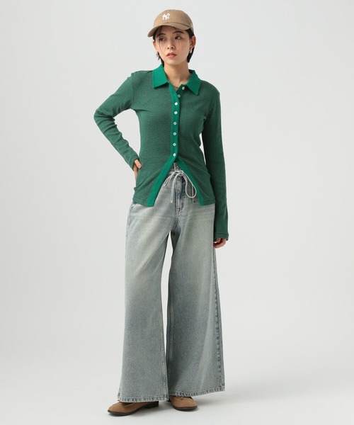 MILLER（ミラー）の「【MILLER(ミラー)】Prib Cardigan（Tシャツ/カットソー・レディース・スカイブルー/ブラック/ライトオリーブ・FREE）」の13枚目の写真