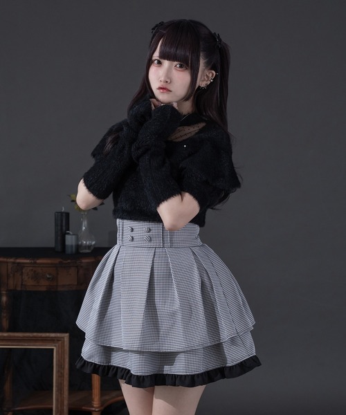 Pal elfy（パルエルフィー）の「アームウォーマー付きリボンシャギーニット（ニット/セーター・レディース・オフホワイト/ブラック/ピンク・フリー）」の13枚目の写真