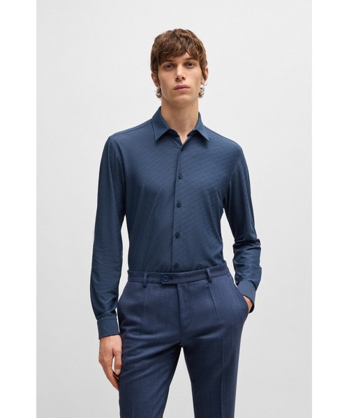 セール】スリムフィットシャツ パフォーマンスストレッチ モノグラム
