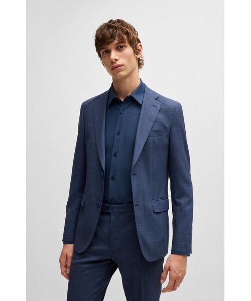 BOSS(ボス)の「スリムフィットシャツ パフォーマンスストレッチ モノグラムジャカード(シャツ/ブラウス・メンズ・ブルー・S/XXL/XL/L/M)」の3枚目の写真