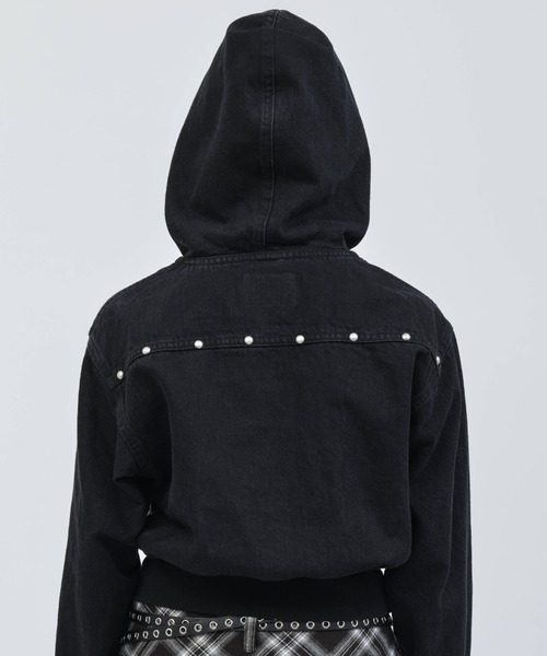 atmos pink(アトモスピンク)の「atmos pink Studs Denim Hoodie / アトモス ピンク スタッズ デニム フーディー(その他アウター・レディース・ブルー/ブラック・FREE)」の9枚目の写真