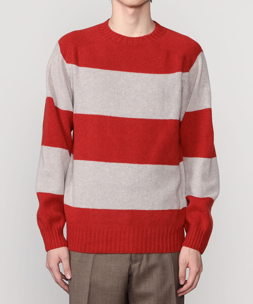 MORRIS & SONS | ブロックストライプクルーネックセーター MEN（ニット