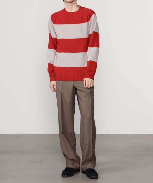 MORRIS & SONS | ブロックストライプクルーネックセーター MEN（ニット