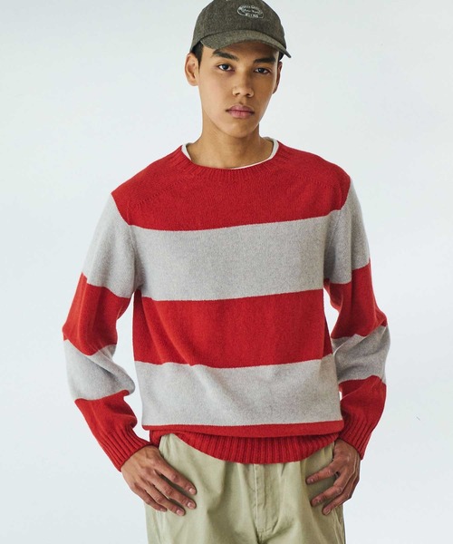 MORRIS & SONS | ブロックストライプクルーネックセーター MEN（ニット