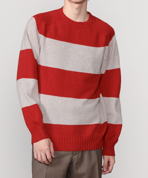 MORRIS & SONS | ブロックストライプクルーネックセーター MEN（ニット