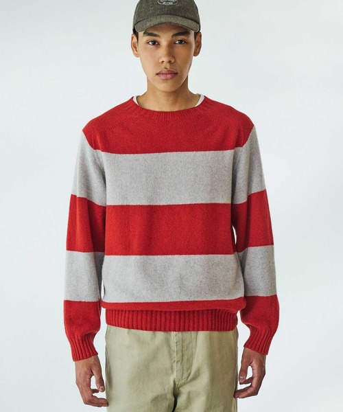 00年前期 STONE  赤 クルーネック ニット 中古・古着通販】STONE ISLAND (ストーンアイランド) 厚手ニット V/N