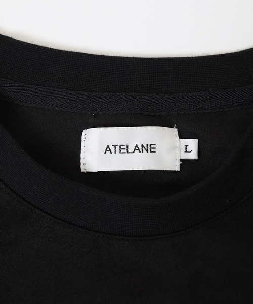 ATELANE(アテレーン)の「ATELANE 異素材切替クルーネック/フェイクスウェード/コーデュロイ(スウェット・メンズ・アイボリー/ブラック・L/M)」の6枚目の写真