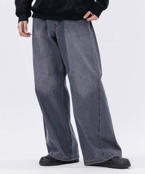 JOHN'S CLOSET（ジョンズクローゼット）の「【3】フェード加工 カーブデニムパンツ（デニムパンツ・メンズ・ブルー/グレー/ブラウン/スミクロ・X-LARGE/LARGE/MEDIUM）」の2枚目の写真