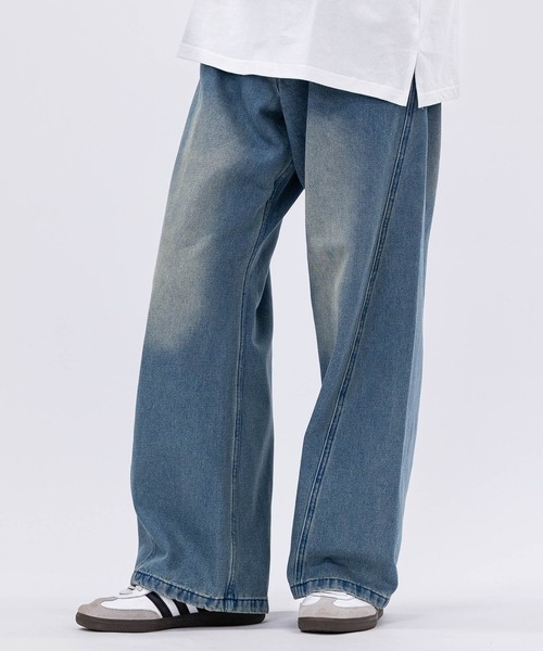 JOHN'S CLOSET（ジョンズクローゼット）の「【3】フェード加工 カーブデニムパンツ（デニムパンツ・メンズ・ブルー/グレー/ブラウン/スミクロ・X-LARGE/LARGE/MEDIUM）」の5枚目の写真