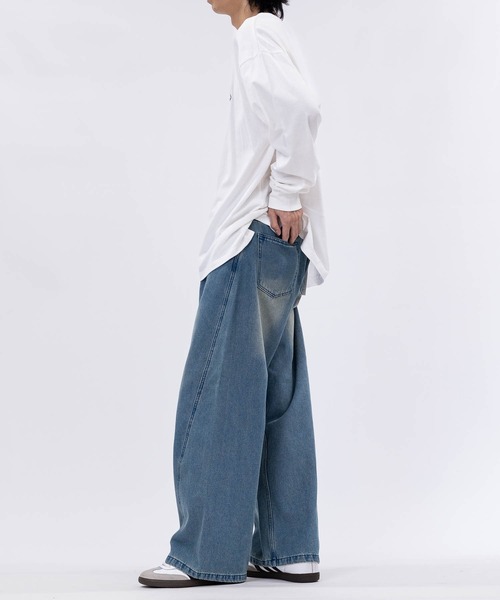 JOHN'S CLOSET（ジョンズクローゼット）の「【3】フェード加工 カーブデニムパンツ（デニムパンツ・メンズ・ブルー/グレー/ブラウン/スミクロ・X-LARGE/LARGE/MEDIUM）」の13枚目の写真