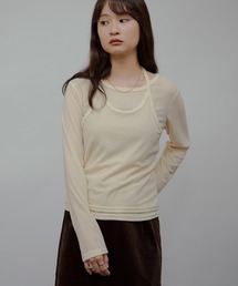 MUHET | 【set item】velour long sleeve t-shirt & halter neck camisole / ホルターネックキャミセットベロアロンT(Tシャツ/カットソー)