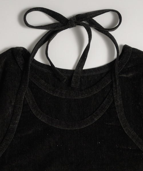 MUHET（ミュエータ）の「【set item】velour long sleeve t-shirt & halter neck camisole / ホルターネックキャミセットベロアロンT（Tシャツ/カットソー・レディース・ブラウン/ネイビー/アイボリー/ブラック・FREE）」の19枚目の写真