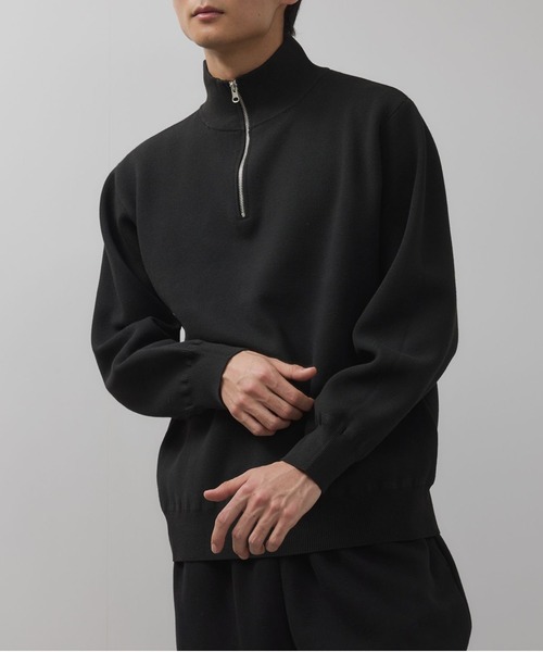 NAVY（ネイビー）の「NAVY 快適ミラノリブハーフジップニット【ウォッシャブル】（ニット/セーター・メンズ・ブラック/杢グレー・XL/L/M/S）」の2枚目の写真