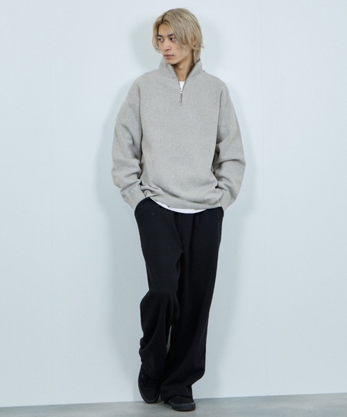 NAVY（ネイビー）の「NAVY 快適ミラノリブハーフジップニット【ウォッシャブル】（ニット/セーター・メンズ・ブラック/杢グレー・XL/L/M/S）」の14枚目の写真