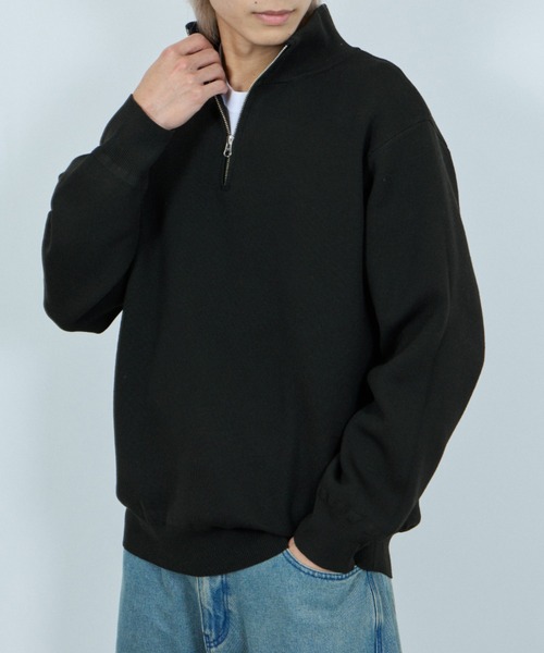 NAVY（ネイビー）の「NAVY 快適ミラノリブハーフジップニット【ウォッシャブル】（ニット/セーター・メンズ・ブラック/杢グレー・XL/L/M/S）」の21枚目の写真