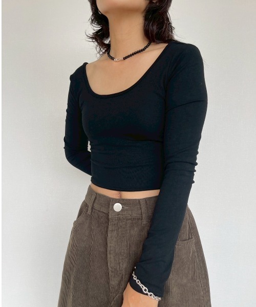 AMAIL（アマイル）の「Cross Back Top（Tシャツ/カットソー・レディース・ブラック/ホワイト・FREE）」の9枚目の写真