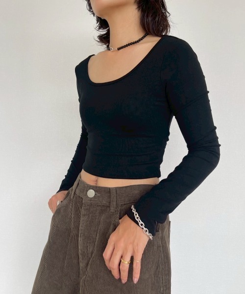 AMAIL（アマイル）の「Cross Back Top（Tシャツ/カットソー・レディース・ブラック/ホワイト・FREE）」の11枚目の写真