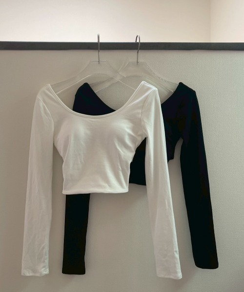 AMAIL（アマイル）の「Cross Back Top（Tシャツ/カットソー・レディース・ブラック/ホワイト・FREE）」の13枚目の写真