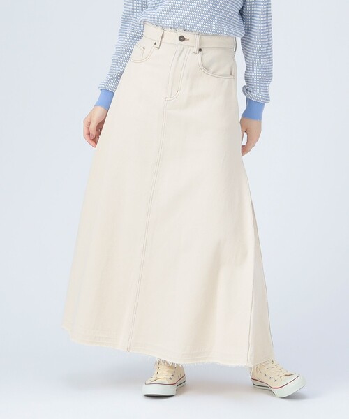 BEAMS HEART(ビームスハート)の「タック デニム スカート(スカート・レディース・ネイビー/ナチュラル・SMALL/MEDIUM)」の5枚目の写真