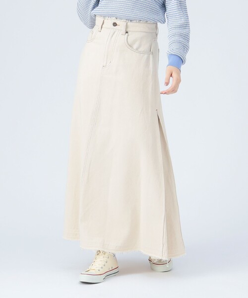 BEAMS HEART(ビームスハート)の「タック デニム スカート(スカート・レディース・ネイビー/ナチュラル・SMALL/MEDIUM)」の6枚目の写真