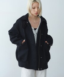 oversized tweed blouson