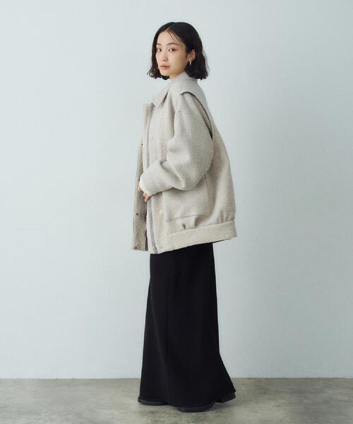 CODE A(コードエー)の「oversized tweed blouson(ダウンジャケット/コート・レディース・ブラック系3/ホワイト系6/ブラック・00)」の5枚目の写真