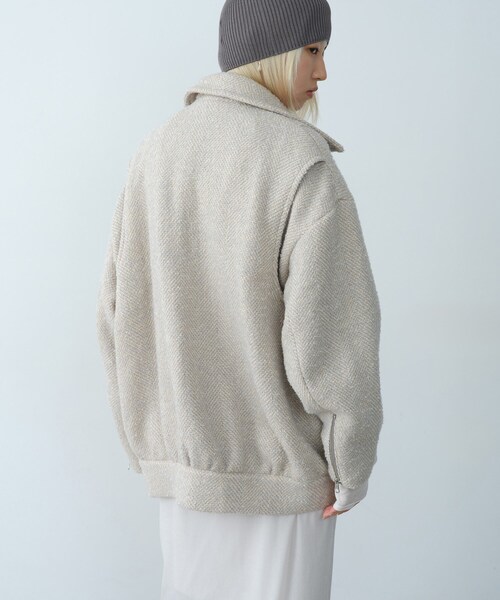 CODE A(コードエー)の「oversized tweed blouson(ダウンジャケット/コート・レディース・ブラック系3/ホワイト系6/ブラック・00)」の8枚目の写真