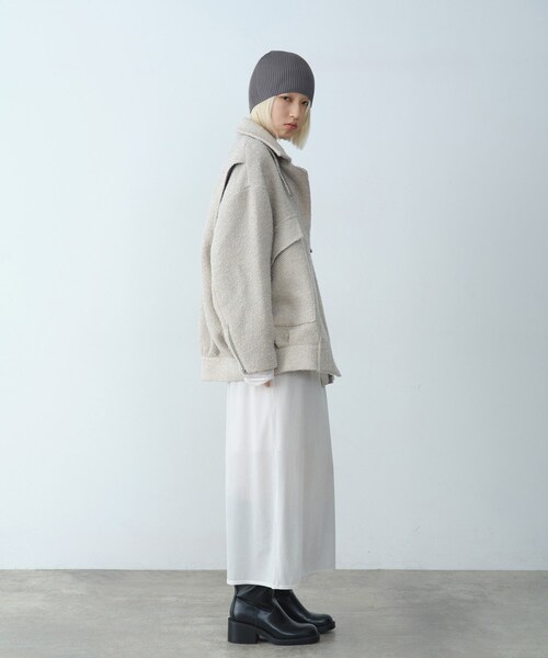 CODE A(コードエー)の「oversized tweed blouson(ダウンジャケット/コート・レディース・ブラック系3/ホワイト系6/ブラック・00)」の10枚目の写真