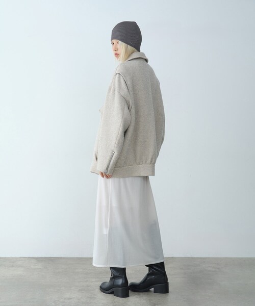セール】oversized tweed blouson（ダウンジャケット/コート）｜CODE A