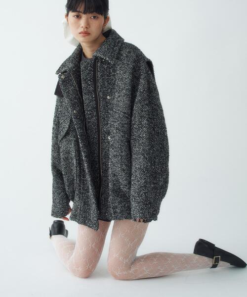 CODE A oversized tweed blouson　完売カラー セール】oversized tweed blouson（ダウンジャケット/コート）｜CODE A