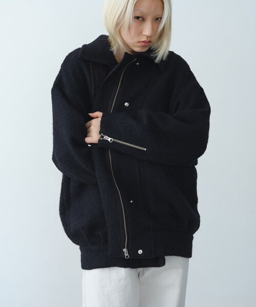 CODE A(コードエー)の「oversized tweed blouson(ダウンジャケット/コート・レディース・ブラック系3/ホワイト系6/ブラック・00)」の19枚目の写真