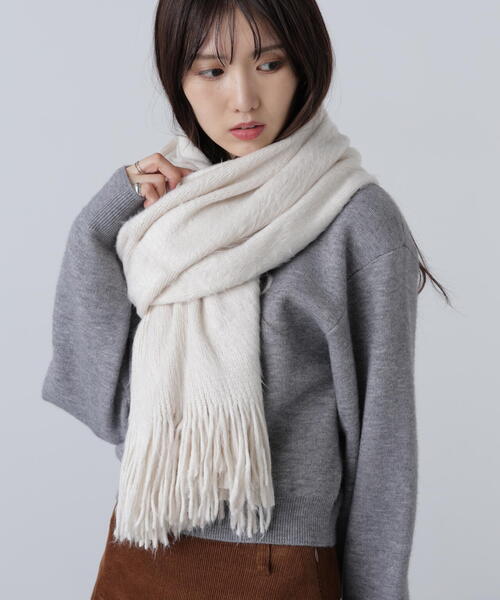 FREE'S MART（フリーズマート）の「シャギーラッセルストール（ストール/ショール・レディース・ホワイト/ブラウン/イエロー・ﾌﾘ-）」の5枚目の写真