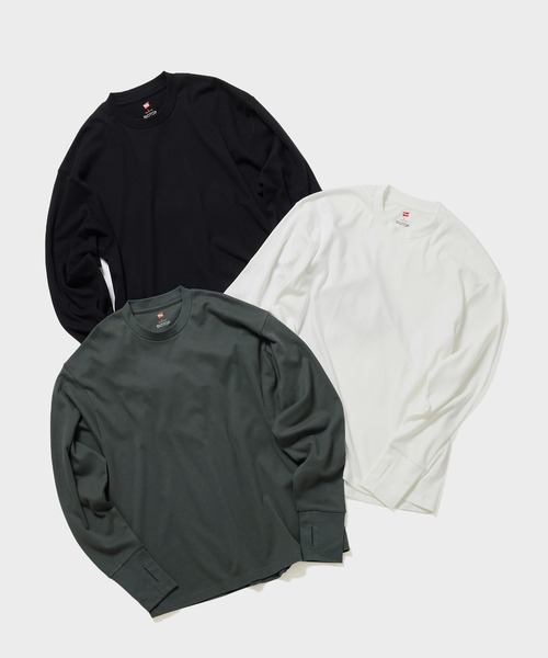Hanes for BIOTOP】 Comfort Crew Neck Pullover with Thumbhole EX（T