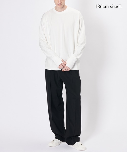 BIOTOP（ビオトープ）の「【Hanes for BIOTOP】 Comfort Crew Neck Pullover with Thumbhole EX（Tシャツ/カットソー・メンズ・ブラック/ホワイト/スミクロ・S/M/L/XL）」の16枚目の写真