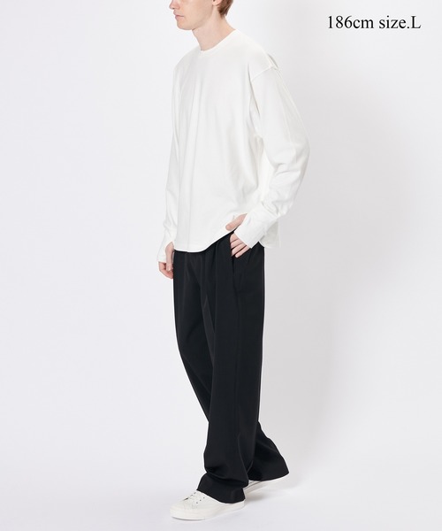 BIOTOP（ビオトープ）の「【Hanes for BIOTOP】 Comfort Crew Neck Pullover with Thumbhole EX（Tシャツ/カットソー・メンズ・ブラック/ホワイト/スミクロ・S/M/L/XL）」の15枚目の写真