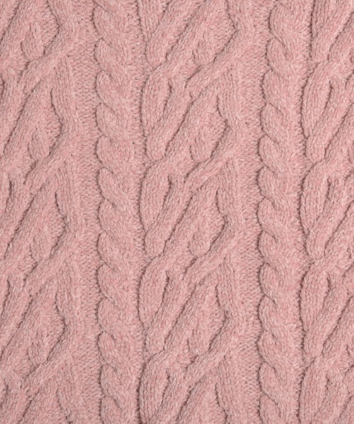 MUHET(ミュエータ)の「velour chenille yarn cable knit sweater / ベロアモールケーブルニット(ニット/セーター・レディース・ピンク/ネイビー/アイボリー・FREE)」の14枚目の写真