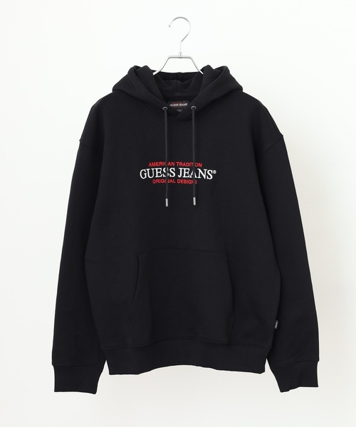 GUESS JEANS(ゲスジーンズ)の「GUESS JEANS GJ HOOD REG AMERICA TRAD SWEAT ゲス 刺繍ロゴ プルオーバー パーカー フーディー(パーカー・メンズ・ホワイト/ブラック・XL/M/L)」の3枚目の写真